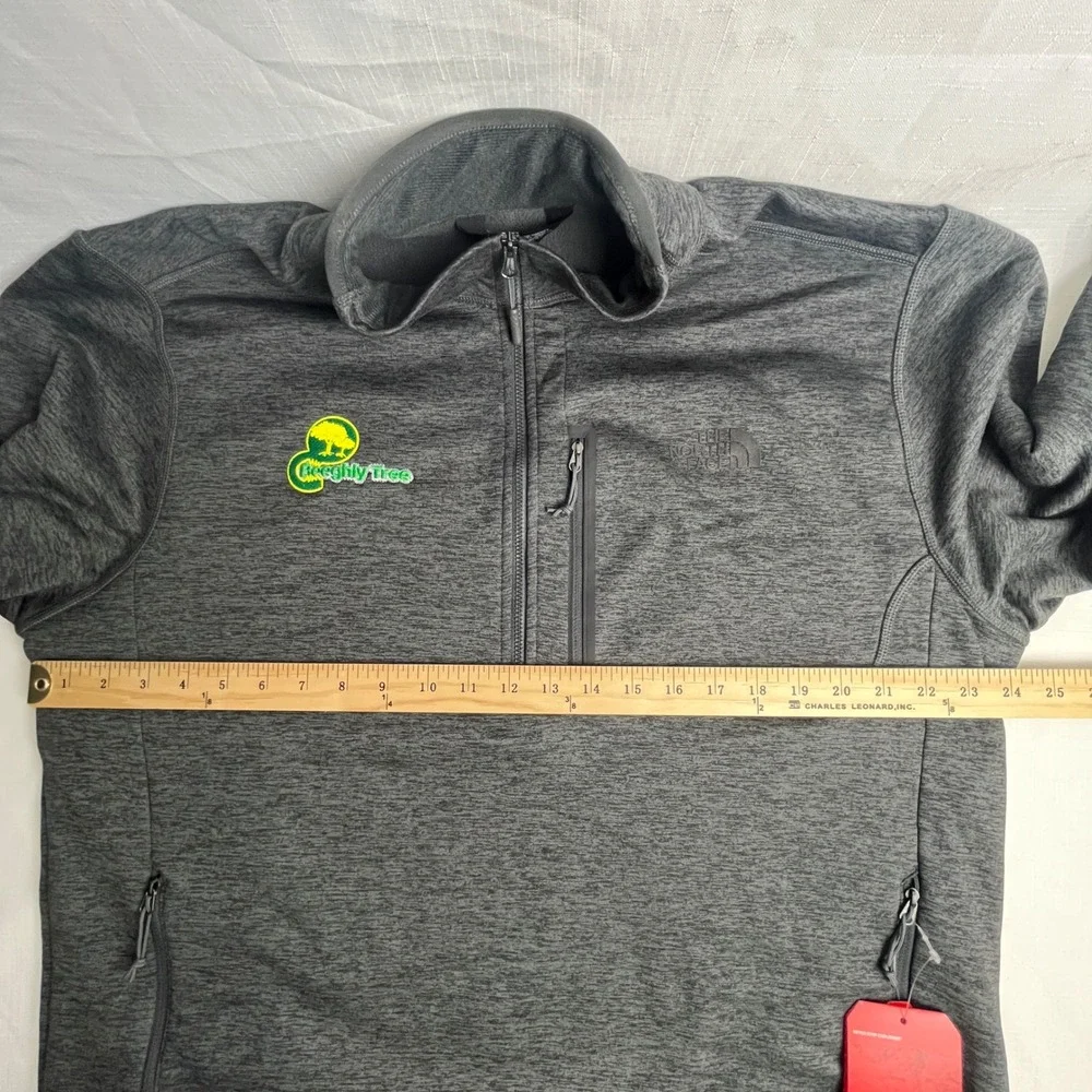 The North Face Skyline Half Zip Fleece Jacket Men XL Dark Grey Heather Logo‎ NWT